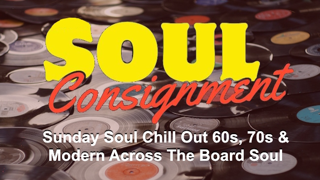 Northern Soul Consignment logo in front of table covered in classic vinyl records.