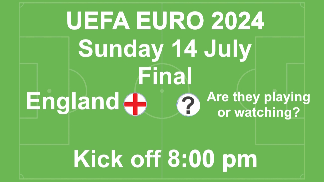 Placeholder for the Final in UEFA Euro 2024 which England would reach if they won their knock-out matches