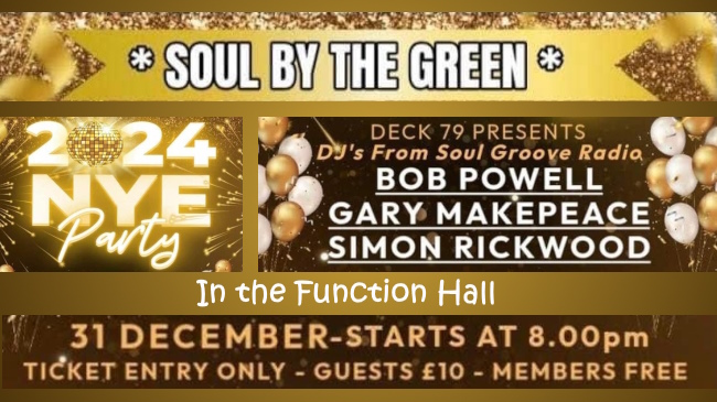 The Function Room for New Year's Eve 2024 is a Deck 79 Soul Groove Radio DJs extravaganza.