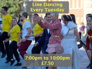 Promo slide for every Tuesday 3 hours of Line Dance