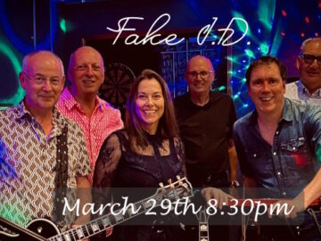 Promo slide for 6-piece rock covers band FakeID