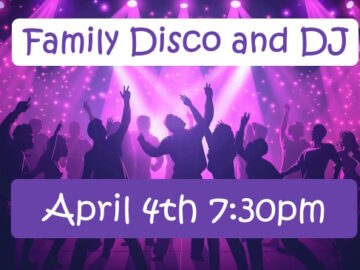 Promo slide for Family Disco & DJ on 04 APR 2025